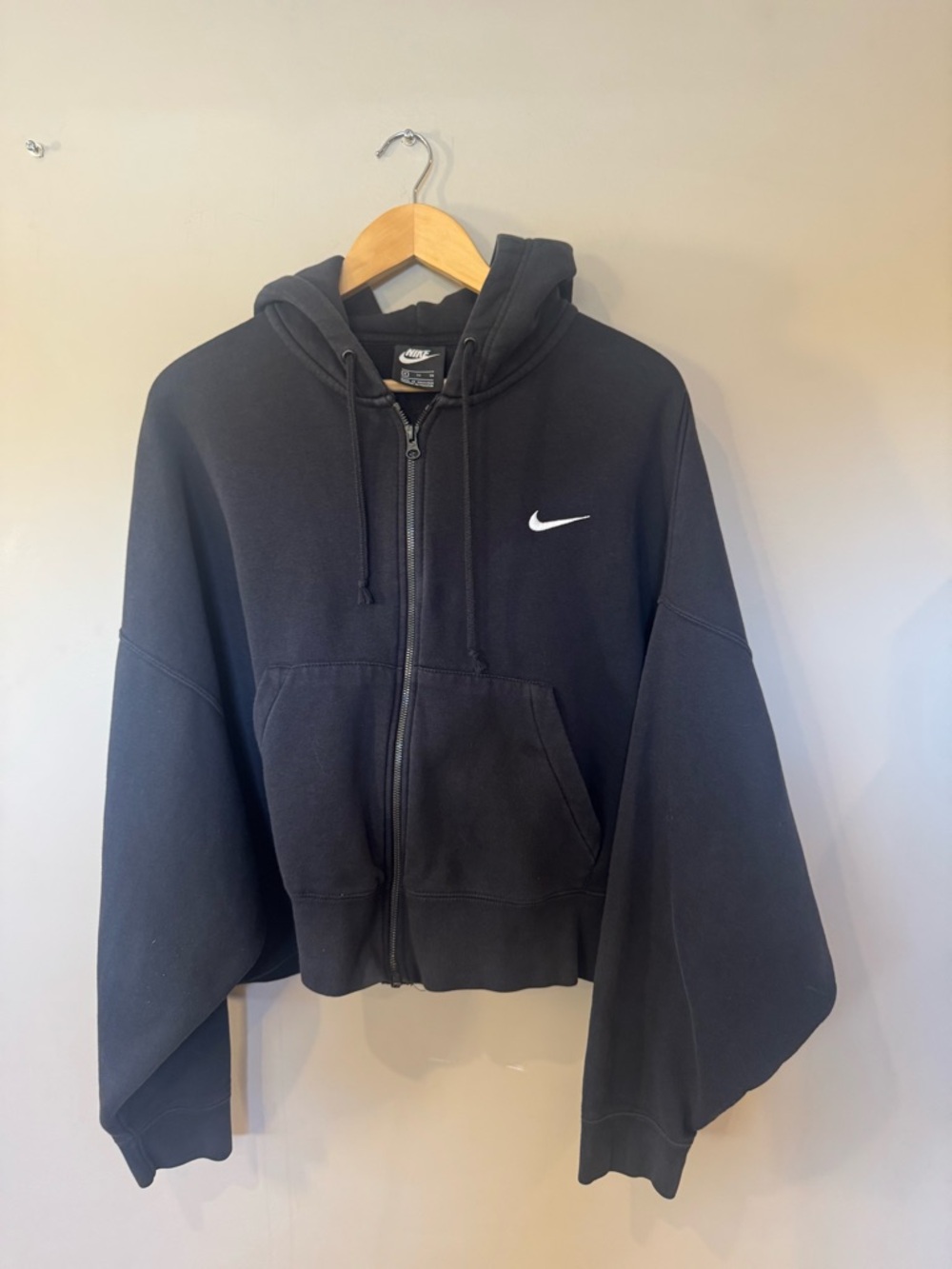 Nike Black Hoodie with White Swoosh